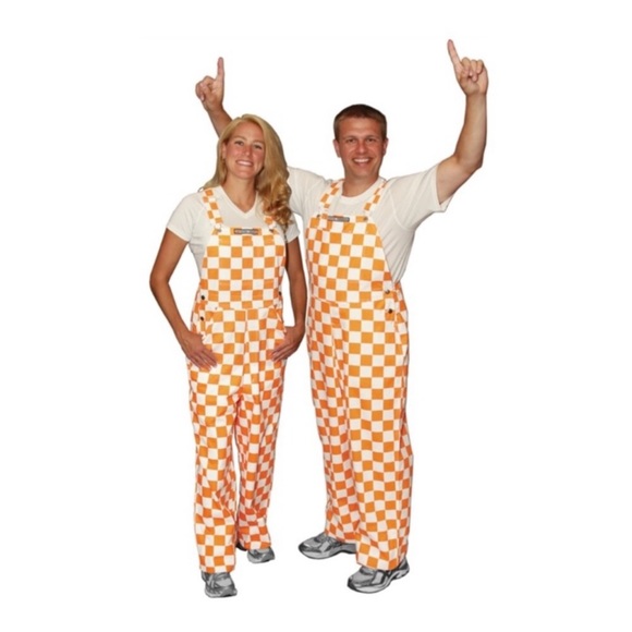 Orange White Checker Overalls College Sports Tennessee Texas - Picture 2 of 4